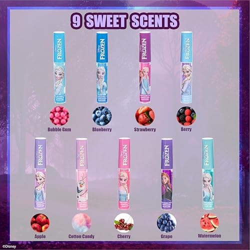 Townley Girl Disney Frozen Elsa Lip Gloss with Acrylic Stand for Storage and Display, Plant Based Lip Gloss, Perfect for Parties, Sleepovers, Makeovers, Birthday Gift for Girls, Age 3 thumbnail 3