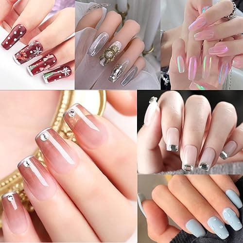 500PCS Square Shaped Clear Acrylic Nails Tips Full Cover with Case for DIY Nail Art thumbnail 2