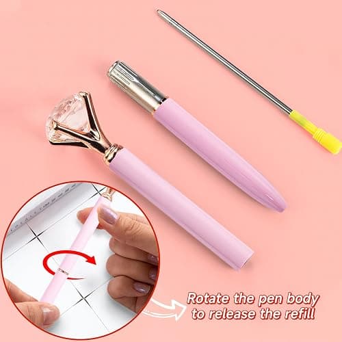 YOXMJDB Pink Pens for Women, 6 Pcs Cute Pens Ballpoint Pen Bulk, 1.0mm Medium Point Black Ink, Office and School Supplies Fancy Nice Pen Gifts for Girls Nurse Teacher (Pink) thumbnail 9