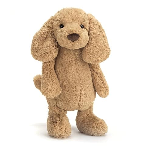 Jellycat Bashful Toffee Puppy Stuffed Animal, Medium 12 inches - Dogs and Puppies Plush Toy - Classic Children's Gift thumbnail 6