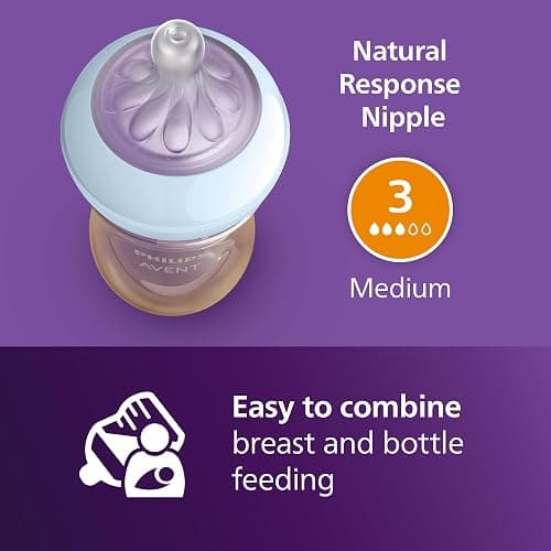 Philips Avent Natural PPSU Baby Bottles, Medium Flow, 9 oz, BPA-Free | Baby-Controlled Flow, No-Drip Design, Reduces Colic and Gas with Anti-Colic Valve, 2-Pack, SCY943/02 thumbnail 7