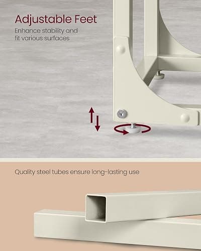 VASAGLE C-Shaped End Table, Small Sofa Side Table with Metal Frame | for Couch, Living Room, Bedroom, Bedside, Cream White, BARNET Collection ULET350W77 thumbnail 6