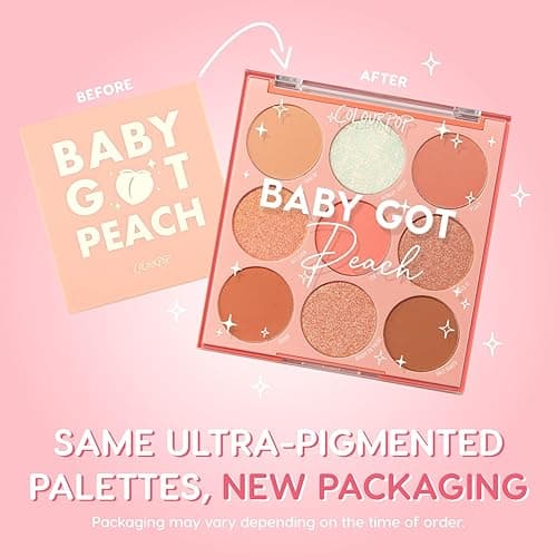 ColourPop Baby Got Peach Shadow Palette - Orange & Coral Shadows with Metallic, Matte and Glitter Finishes - High-Pigment Makeup with a Long-Wearing Formula (0.3 oz) - Baby Got Peach thumbnail 2
