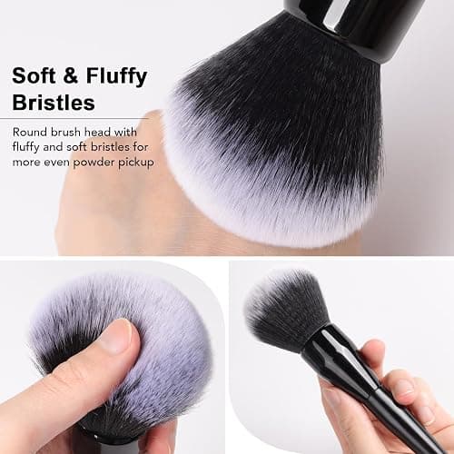 Large Powder Brush: Luxurious Foundation Brush, Professional Makeup Brush For Blending Liquid, Cream and Flawless Powder, Buffing, Blending, Vegan Makeup Tool With Cruelty-Free Bristles thumbnail 2