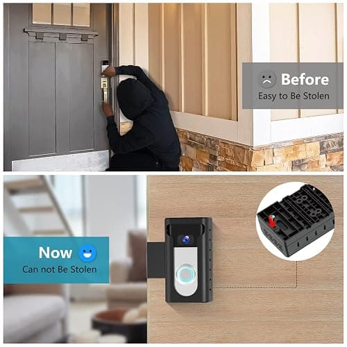 KIMILAR 2024 Upgrade Anti-Theft Video Doorbell Mount, Not Block Doorbell Motion Sensor, Adjustable No-Drill Mounting Bracket Wedge Holder Accessories for Home Rentals Office, Not for Security Door thumbnail 8
