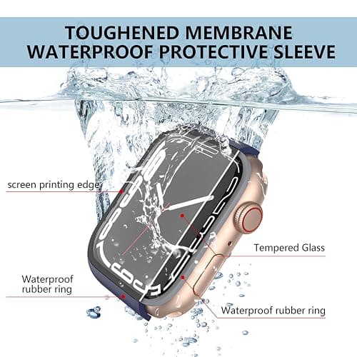 Unnderwiss 2 Pièces Transparent PC Coque Compatible avec Apple Watch Serie Watch 40mm Series 6 5 4 Se avec Protection ecran en Verre Trempé,HD Clair Ultra Mince Anti-Choc Protection iWatch (40mm) thumbnail 3