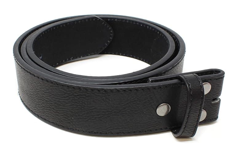 Leather Belt Strap with Vintage Distressed Texture 1.5" Wide with Snaps and without Buckle - Image 1