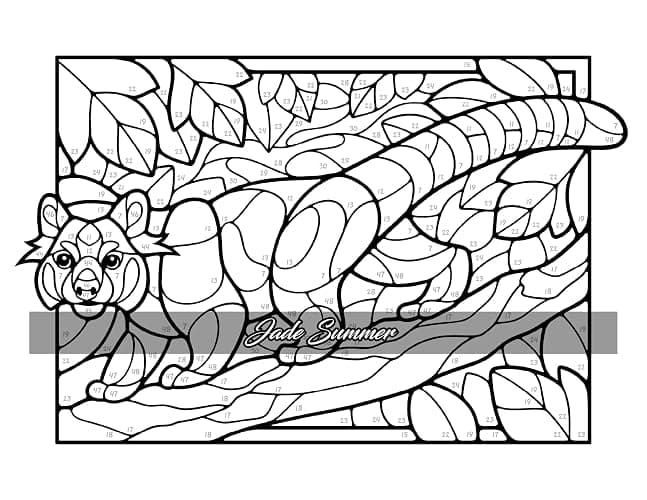 Color by Number Animals: Adult Coloring Book with Cats, Dogs, Birds, Butterflies, Horses, Sloths, and Many More for Stress Relief and Relaxation thumbnail 47