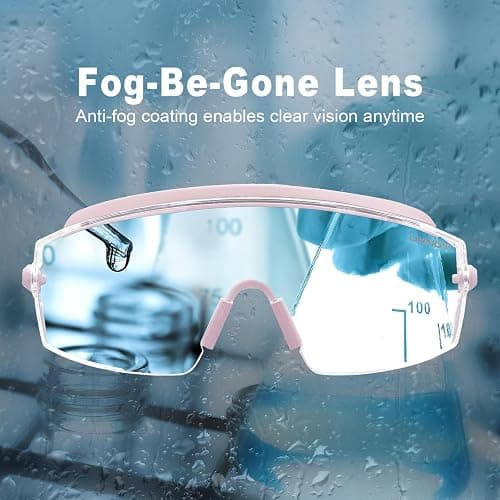UKNOW Safety Goggles Over Glasses, Anti Fog Safety Glasses with Clear Wraparound Lens, ANSI Z87.1 Protective Eyewear thumbnail 3