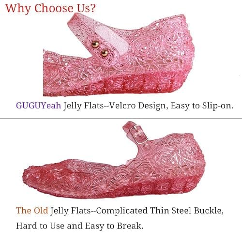 GUGUYeah Princess Mary Jane Jelly Shoes, Ballet Flats Cosplay Birthday Party Dress Up Sandals for Little Girls, Toddler or Kids thumbnail 6