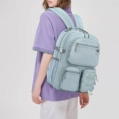 Lohol Water Resistant Backpack with Mulitiple Pockets for School Travel Outdoor College, 15.6 inch Laptop Daypack for Men and Women (Blue) thumbnail 3