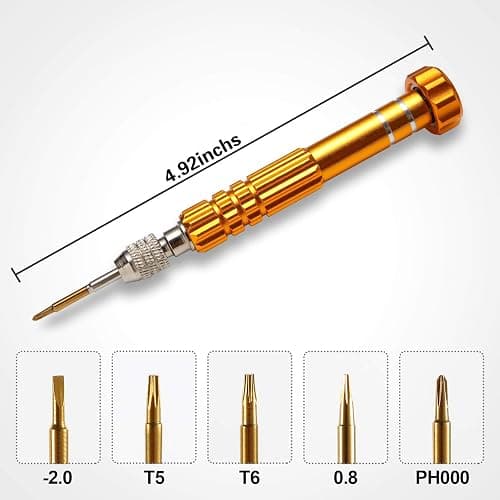 YANPLS Small Screwdriver Watch Glasses Mini Set, Micro Precision Tiny Screwdriver Set Small Screwdriver Set for Electronics Eyeglass (gold) thumbnail 2