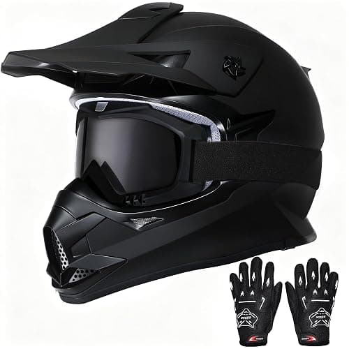 Kids Dirt Bike Helmets Youth ATV Helmet, Kids Motocross Helmet for Off Road, UTV, BMX, Street Riding Motorcycle Helmet with Goggles Gloves, DOT Approved - Image 1