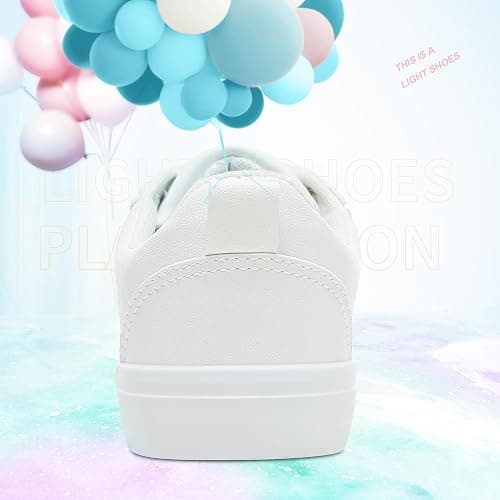 Obtaom Women Tennis Fashion Shoes Casual PU Leather Sneakers Comfortable Court Sneakers thumbnail 2