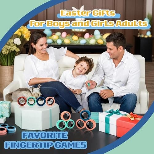 Cevioce 12 PCS Magnetic Ring Fidget Toys Set,ADHD Anxiety Magnetic Finger Spinner Pack for Teens Adults and Kids,Coolest Magnet Stress Relief Toy for 8+ Year Old Boys Girls Present thumbnail 6
