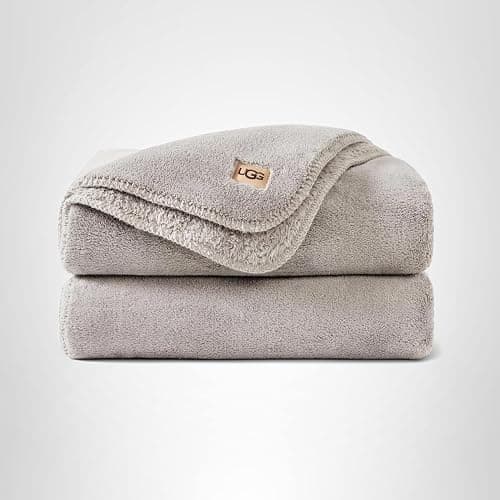 UGG Whitecap Plush Throw Blanket Fleece Soft Fluffy Throw Blankets for Couch or Bed, Home Decor, Luxury, Machine Washable, 50-inch x 70-inch, Light Grey Seal thumbnail 9