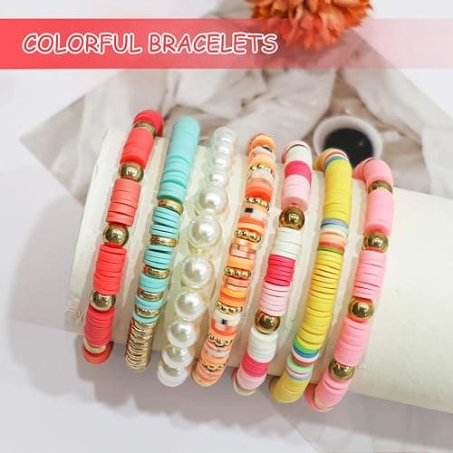 Redtwo 10000 Pcs Clay Beads Bracelet Making Kit | 3 Boxes 60 Colors Beads Set for Friendship Jewelry Making Kit with Charms, Crafts Gifts for Girls Ages 6-12 Kids thumbnail 7