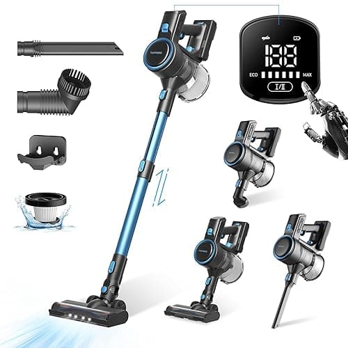 Cordless Vacuum Cleaner, Display Touchscreen, Stick Vacuum Cordless Rechargeable with 2200mAh Detachable Battery, Up to 45 Minutes, Lightweight, and Versatile for Carpet, Hard Floor, Pet Hair, C1 - C1 - Image 1