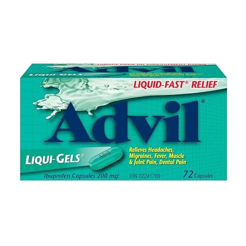 Advil Regular Strength Ibuprofen Pain Relief Liquid-Gels, Fast Acting Pain Relief for Migraine, Arthritis, Back, Neck, Joint, and Muscle Relief, 200mg (72 Count) - Image 1