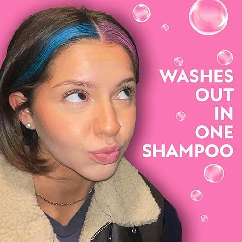 Fun In by Sun In Temporary Hair Color with Easy Brush Applicator for Kids, Teens & Adults - Washable One day color for Festivals, Events & Parties - All Hair Types - Pink thumbnail 5