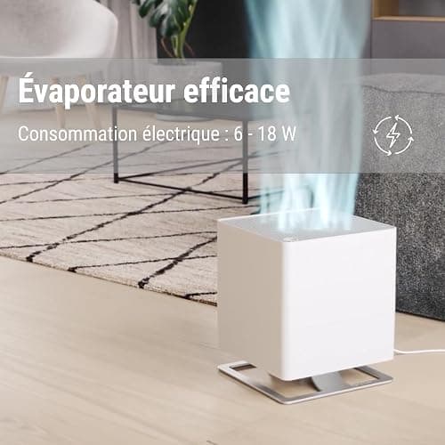 Stadler Form Humidificateur d'air Oskar, économie d'énergie pour pièces jusqu'à 50 m², vaporisateur avec arrêt automatique et mode nuit, LED à intensité variable, très silencieux, blanc thumbnail 2