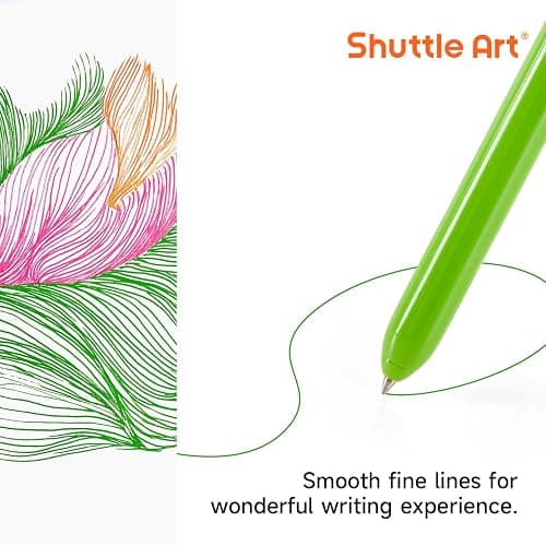 Shuttle Art Colored Retractable Gel Pens, 24 Bright Ink Colors, Cute Pens 0.7mm Fine Point Quick Drying for Writing Drawing Journaling Note Taking School Office Home thumbnail 5
