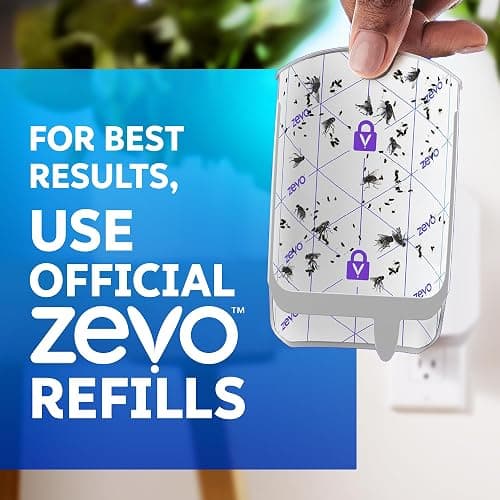 Zevo Flying Insect Trap & Cartridge - Plug in Fly Trap & Indoor Bug Catcher for Gnats, House & Fruit Flies - Mess-Free - Use in Any Room - Uses Blue & UV Light (1 Plug in Device & 1 Cartridge) thumbnail 4
