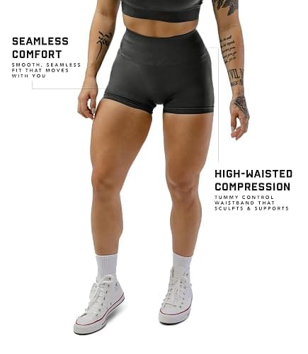 Gymreapers Athletic Seamless Shorts for Women - Squat Proof High Waisted Glute Scrunch, Quick Drying Biker, Yoga Running Gym thumbnail 3