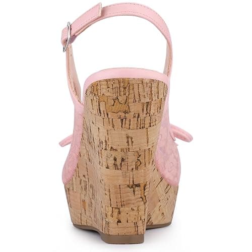 Allegra K Women's Lace Platform Wedges Wedge Heel Sandals thumbnail 3