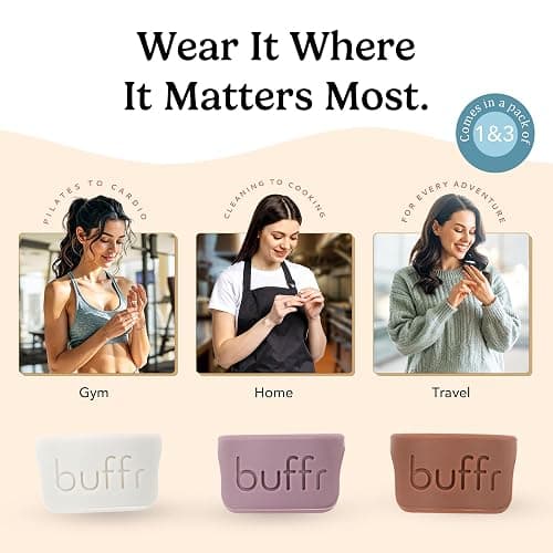 BUFFR Silicone Ring Protector for Working Out – Wedding Band Guard for Gym & Fitness – Secure, Non-Slip Rubber Ring Cover for Women thumbnail 4