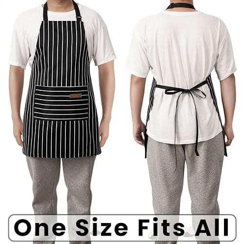 BeLuyi 2 Pack Adjustable Bib Apron with 2 Pockets Chef Cooking Kitchen Restaurant Aprons for Women Men thumbnail 6