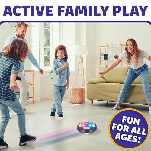 Hover Soccer Ball - Indoor Soccer Ball, Indoor Flying Toy Games (2 Floating Disk + 2 Goals) Boy Birthday Gifts, Indoor Silent Game | 4 in 1 Pack thumbnail 4