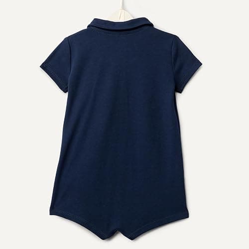 Amazon Essentials x Sofia Grainge Baby Boys' Short Sleeve Cotton Romper with Snap Closure, Breathable, Pack of 2 thumbnail 6