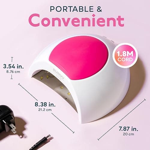 SUNUV SUN2C UV Light for Nails, UV LED Nail Lamp with 4 Timer Settings, Curing Lights Compatible with All Gel Polish Rose thumbnail 4