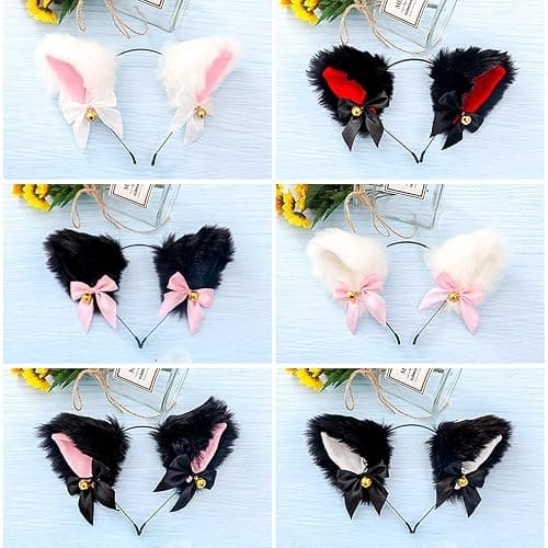 Faylay Cosplay Women Plush Furry Cat Ears Headwear Accessory for Party thumbnail 4