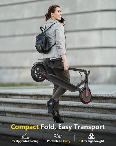 Electric Scooter for Adults & Teens, 350W Motor Up to 16 MPH, 12 Miles Range, 8.5" Honeycomb Tires, APP Control, Foldable E-Scooter with Dual Braking & LED Display, Lightweight Commuting Scooter thumbnail 4