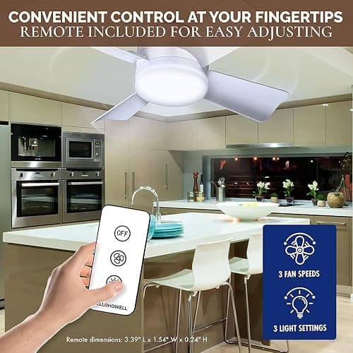 Bell+Howell Socket Breeze Modern Ceiling Fans with LED Lights, 10" LED E26/E27 Screw Base Mini Light Socket Fan with Cord for Bedroom, Living Room, Kitchen, Balcony thumbnail 5