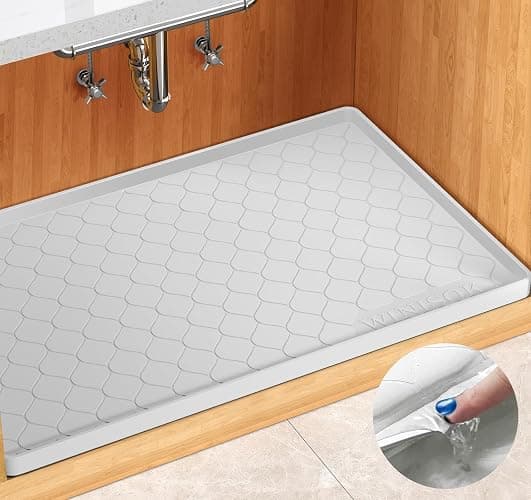 Winisok Silicone Under Sink Mat 34" x 22", kitchen Essentials and Gadgets, Shelf liner and Cabinet Protector, Home Organizers and Storage, Waterproof Bathroom Tray - Image 1
