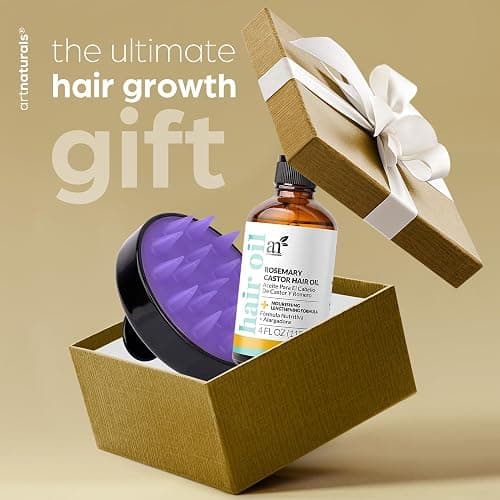ArtNaturals Organic Rosemary & Castor Hair Growth Oil + Scalp Massager Set – Hair Relaxer for Dry, Itchy Scalp, Thickening & Hydration - Scalp Oil Products For Damaged Hair & Split Ends – 4.0 oz thumbnail 8