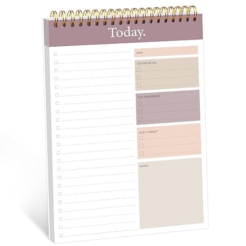 To Do List Notepad - Daily Planner Notepad Undated 52 Sheets Tear Off, 6.5" x 9.8" Checklist Productivity Organizer with Hourly Schedule for Tasks - Image 1