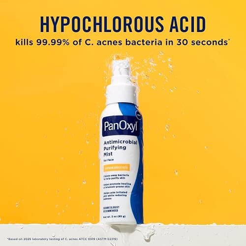 PanOxyl Antimicrobial Purifying Mist, Hypochlorous Acid, For Face, 3 oz | Kills Bacteria, Dermatologist Tested, Purify Skin, Calm Redness, pH Balanced, Hypoallergenic, Non-Irritating, Non-Comedogenic thumbnail 5
