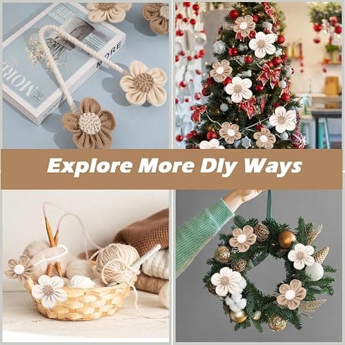 SRG Curtain Tiebacks for Curtains 2 Pack, Decorative Curtain Holdbacks for Drapes, Handmade Tie Backs No Drilling for Home Bedroom Window Decor – Sunflower Cream Khaki thumbnail 6