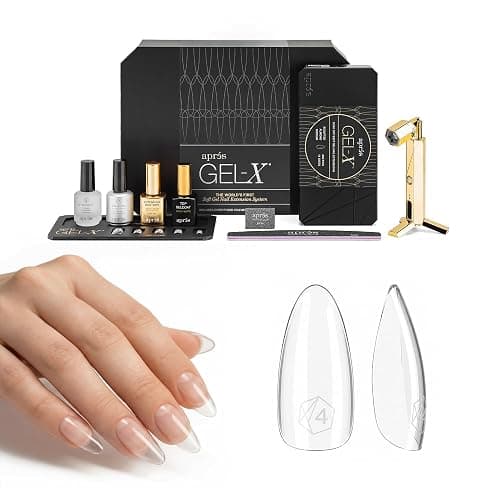 Aprés Gel-X Professional Nail Extension Starter Kit, 14 Sizes 00-9 w/ Half Sizes, Soft Gel-X Tips, HEMA/TPO-Free (Sculpted Almond Medium) - Image 1