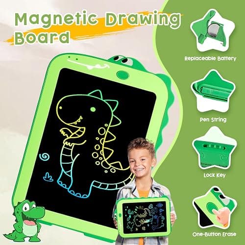 Teriph LCD Writing Tablet for Kids, Colorful Toddlers Toys Drawing Board, Educational Kid Toys, Doodle Pad Dinosaur Toys for 3 4 5 6 7 8 Year Old Boys Girls Birthday Party Christmas Gifts,8.5inch thumbnail 4