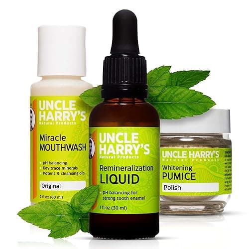 Uncle Harry's Natural Remineralization Kit with Tooth Whitening - 3 Products Strengthen Weak Enamel, Brighten Smile, & Correct Oral Care Issues (1 kit) - Image 1