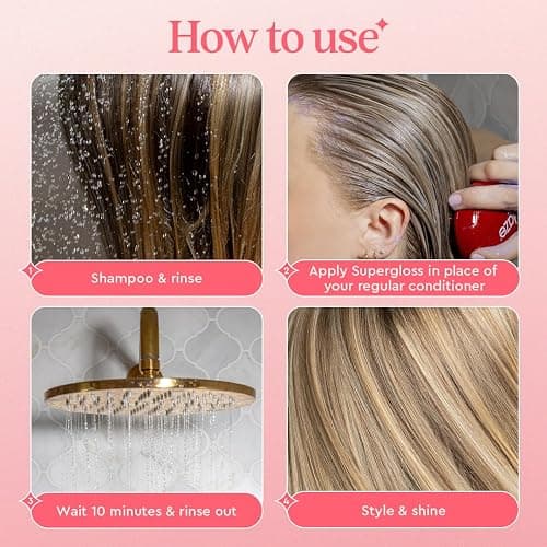 Glaze Supergloss Purple Toning Gloss: Hydrating, toning gloss for blonde, bleached & highlighted hair. Neutralizes yellow tones, boosts shine, conditions in 10 minutes - 6.4 fl oz - Pearl Blonde thumbnail 6