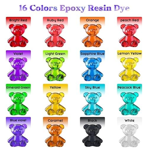 LET'S RESIN Epoxy Resin Paint Pigment 16 Color Concentrated Liquid Epoxy Resin Dye, Colorant for Resin Coloring, Resin Jewelry, Resin Art Crafts DIY Making (Each 0.35oz) thumbnail 2
