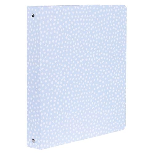 Steel Mill & Co Cute Decorative Hardcover 3 Ring Binder for Letter Size Paper, 1 Inch Round Rings, Binder Organizer for School/Office, Light Blue Dots - Image 1