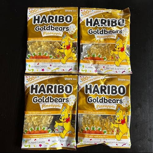 Haribo Goldbears Pineapple 4 ounce package pack of 4 (4) - Image 1