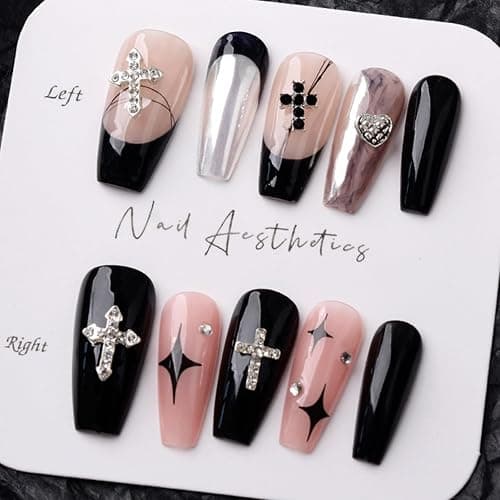 10 Pack/Set Kreuz Nagel Charms Legierung Für Edelsteine ​​Acryl Kunst Dekorationen Liefert Legierung thumbnail 6